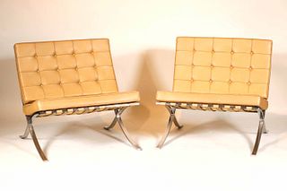 Two Mies van der Rohe for Knoll Barcelona Chairs