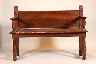 Jacobean Style Carved Walnut Settee