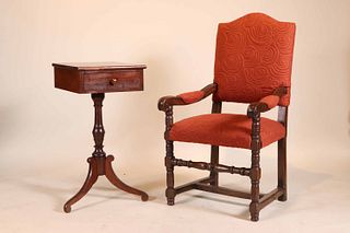 Baroque Style Walnut Armchair