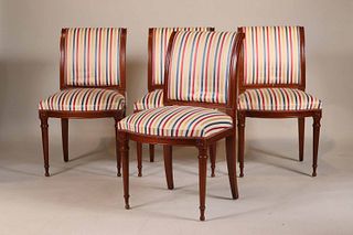 Four Louis XVI Style Mahogany Side Chairs