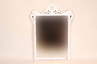 Rococo Style White Painted Looking Glass