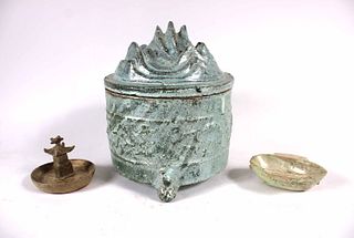 Three Chinese Glazed Pottery Table Articles