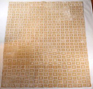 Modern Square Pattern Beige Tone Carpet