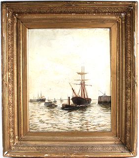 Edward Fletcher, Oil on Canvas of Tall Ships