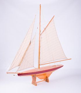 "Defender" Authentic Models, Model Sailboat