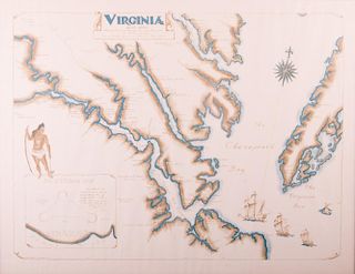Virginia 1602-1622 Vintage Map