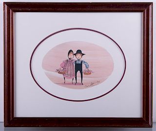 P. Buckley Moss Signed Litho "Friends Forever"