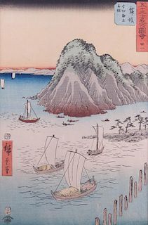 19th C Japanese Woodblock Print in Colors