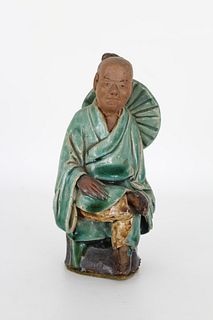 Antique Chinese Mudman Figure