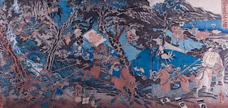 Utagawa Kuniyoshi Woodcut Triptych in Colors