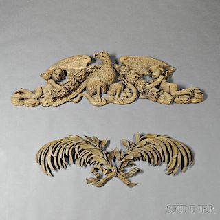 Two Carved Wood Plaques
