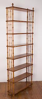 John Widdicomb Bamboo Style Walnut Bookshelf