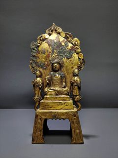  A Gilt Bronze Seated Buddha Statue