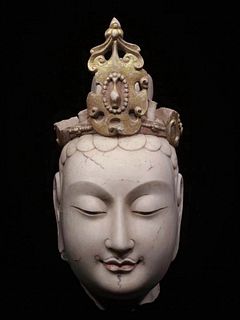 A Carved HanBai Jade Buddha Head