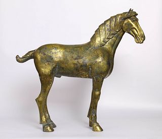 A Gilt Bronze Horse Figurine