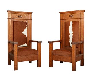 Pr: Henderson-Ames Co. Oak Hall Chairs