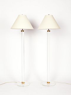 Pair of Lucite Lamps - Manner of Karl Springer