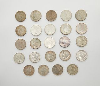 Grp: 24 Peace Silver Dollars 1922-1926