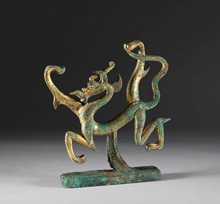 A Gilt Bronze Dragon Ornament