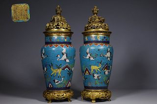 A Pair of Cloisonne Vases