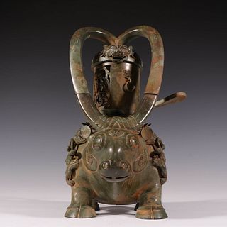 A Bronze Bull Shaped Lamp Ornament