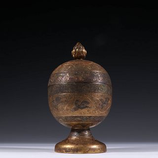 A Gilt Bronze Jar