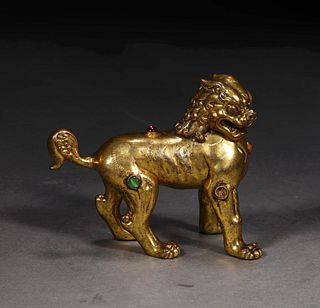 A Gilt Bronze Mythical Beast Figurine