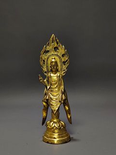 A Gilt Bronze Buddha Statue