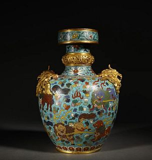 A Gilt Cloisonne Vase