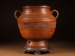 A Carved Bamboo Vase