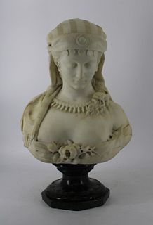 Pietro Bazzanti (IT 1842 - 1881) Marble Bust.