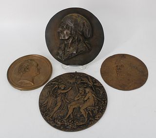4 Antique Bronze Reliefs.