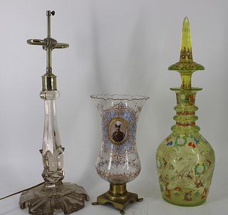 Lot Of Antique Glass Items.