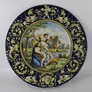 Large And Impressive Italian Porcelain Charger.