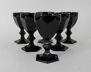 Baccarat Set of 6 Black Glasses.