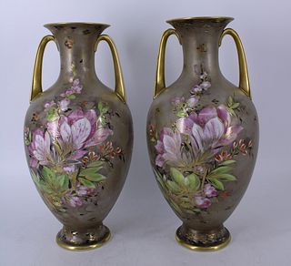 A Pair Of Rosenthal Floral Decorated Porcelain