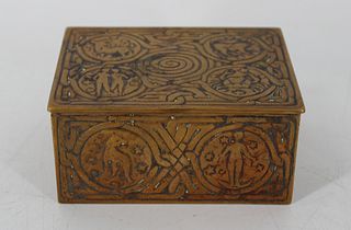 Tiffany Studios Bronze Zodiac Box #1660