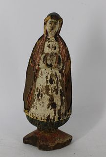 Antique Carved & Polychrome European Santos Figure