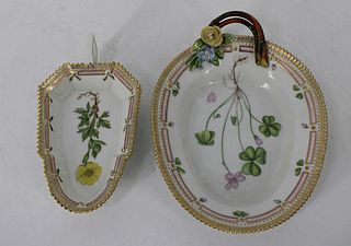 Two Pieces of Royal Copenhagen Flora Danica