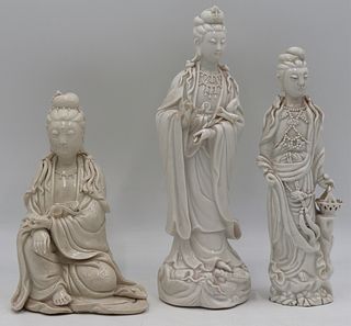 (3) Chinese Blanc de Chine Figures.