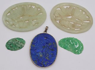 Assorted Grouping of Carved Jade and Lapis Lazulis