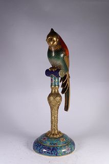 A Cloisonne Parrot Figurine