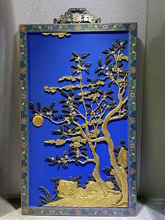 A Cloisonne Framed Decorative Hanging Artwork