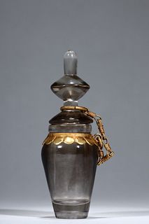 A Crystal cum Gold Relic Jar