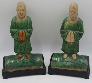 (2) Chinese Ming Dynasty Glazed Roof Tiles.