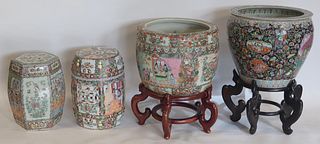 Grouping of Asian Enamel Decorated Fishbowls and