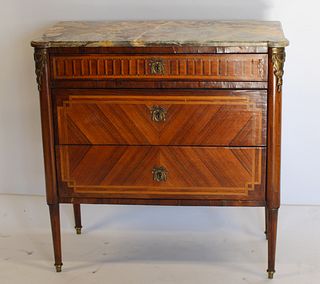 Antique Continental Satinwood, Banded Marbletop
