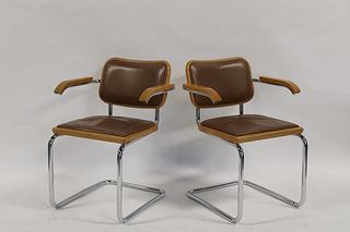 Pair Of Vintage Knoll Signed Arm Chairs.