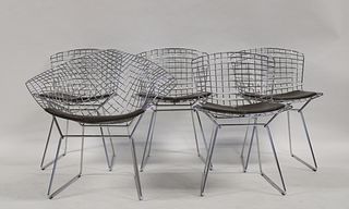 5 Harry Bertoia For Knoll Chrome Chairs.