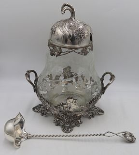 SILVERPLATE. Silverplate Mounted Gourd Form Punch